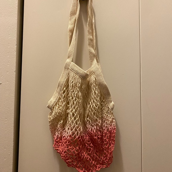 NWT Dip Dye Market Tote (pink, cream) - Picture 2 of 4